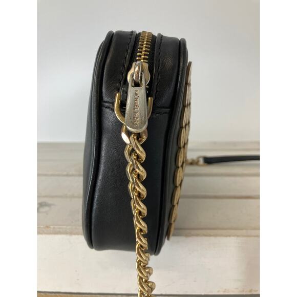 MICHAEL KORS SMALL BLACK, GOLD LEATHER CROSSBODY BAG (ASIS) - Picture 2 of 16